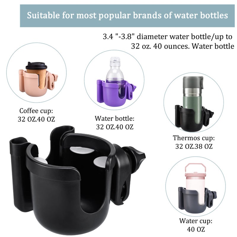 Suranew Universal Stroller Cup Holder, Adjustable Drink Holder with Phone Holder for Baby Stroller, Wheelchair, Walker, Bike, Scooter, Gifts for Family Member. - Image 5