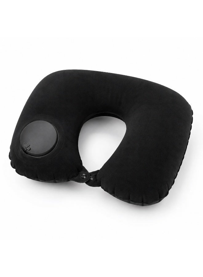 Premium Inflatable Travel Neck Pillow - U-Shaped with 360° Support & Soft Velvet Cover - Image 1