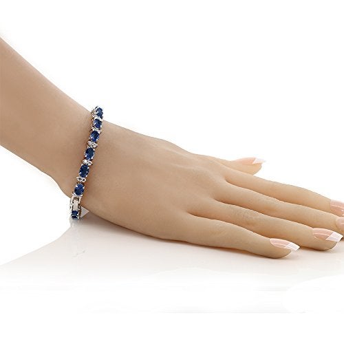 Gem Stone King 20.00 Ct Gorgeous Oval and Round 7 Inch Sparkling Cubic Zirconia CZ Tennis Bracelet For Women - Image 2