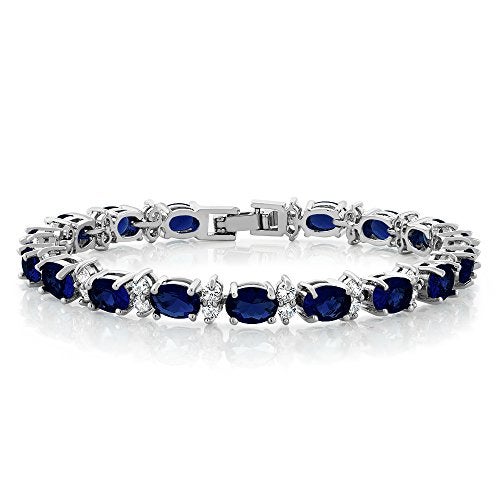 Gem Stone King 20.00 Ct Gorgeous Oval and Round 7 Inch Sparkling Cubic Zirconia CZ Tennis Bracelet For Women - Image 1