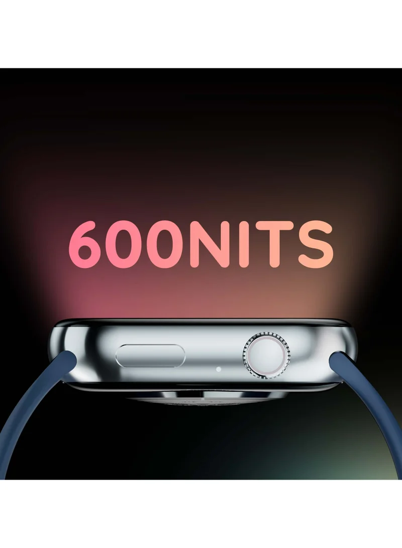 Pebble Cosmos Grande 2.1” Largest Display 480*546 High-Res, BT Calling, Wireless Charging, GPS Trajectory SMART WATCH - Evening Blue