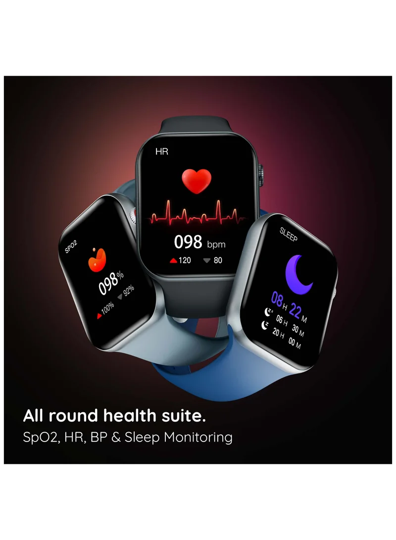 Pebble Cosmos Grande 2.1” Largest Display 480*546 High-Res, BT Calling, Wireless Charging, GPS Trajectory SMART WATCH - Evening Blue