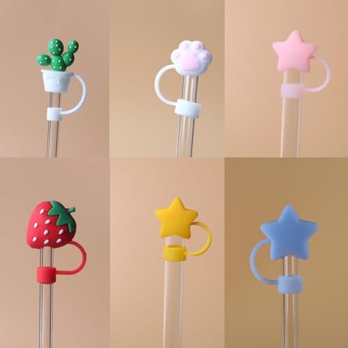 Horsdo 6pcs Straw Cover Cap for Owala Kids Cup, Dust-Proof Drinking Silicone Straws Reusable Straws Tips Lids,12mm 0.47in Lid Accessories (6pcs) - Image 2