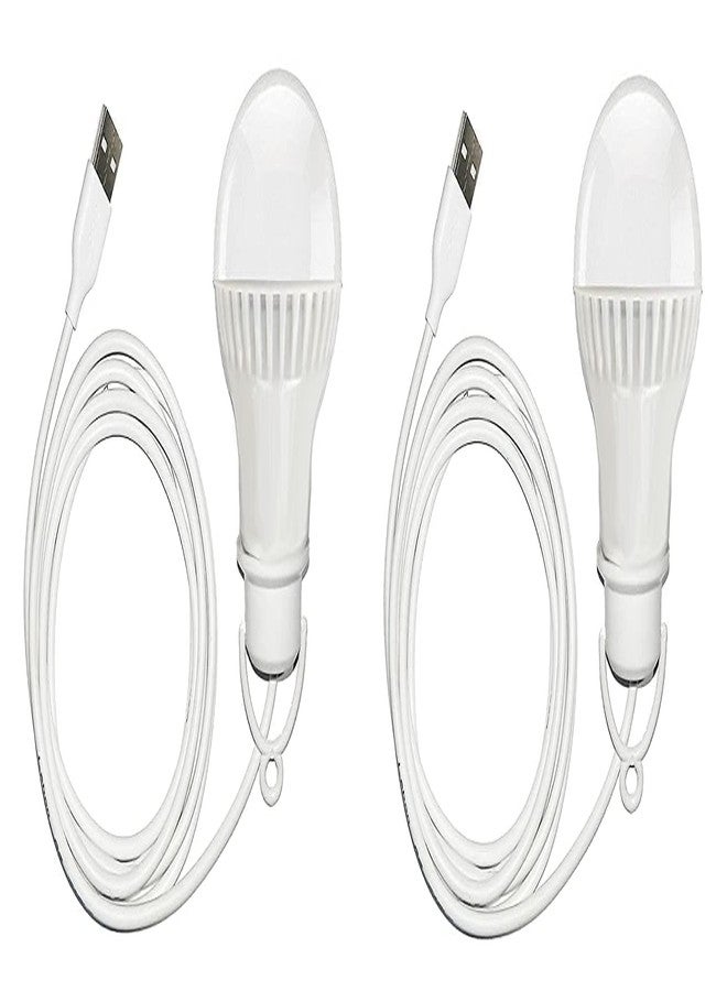 DIGSMORDEN مصباح LED ساطع يعمل بمنفذ USB من DIGSMORDEN | مصباح أبيض 9 فولت / 9 واط مع سلك طويل | مصابيح LED محمولة موفرة للطاقة تعمل بمنفذ USB، مناسبة للاستخدام مع بنك الطاقة، والكمبيوتر المحمول، والسيارة، والتخييم | مصباح طوارئ سهل التركيب (عبوة من قطعتين) - Image 1