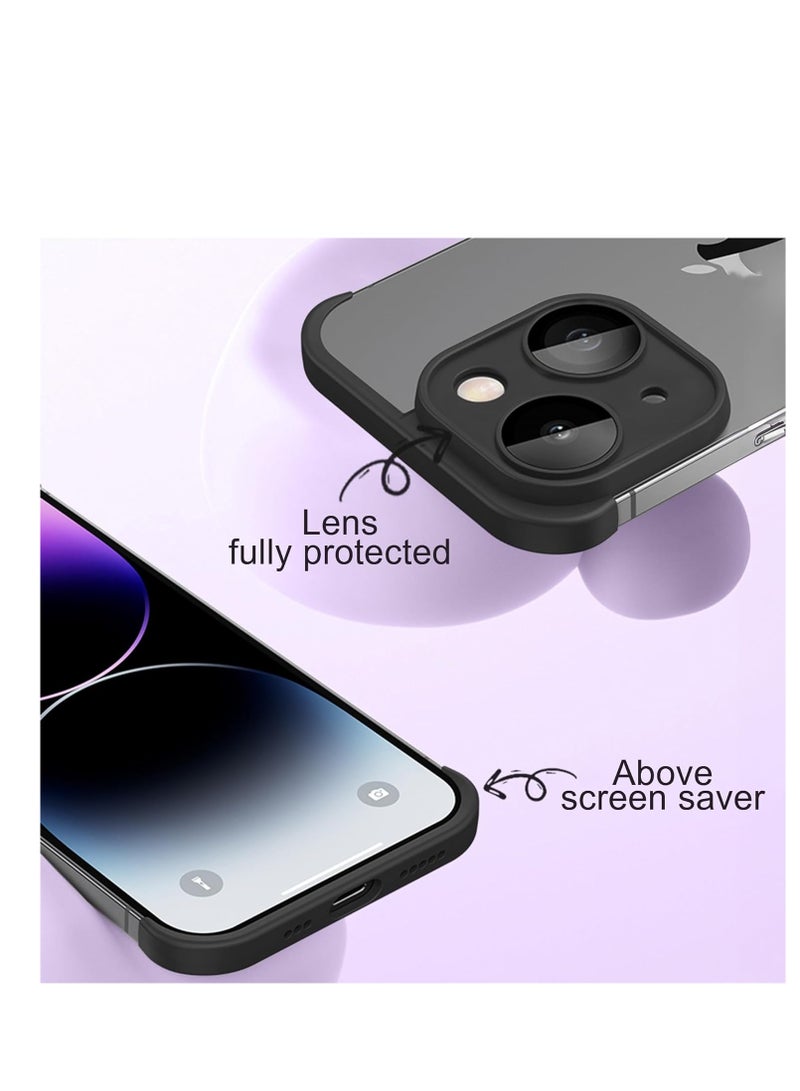 KASTWAVE iPhone Case TPU Bumper, Compatible for iPhone 15 Plus Case with Thin Lens Protection Case, Frameless Four Corner Fall Protection Mat, Slim Shockproof Soft TPU Silicone Cover, Black, 1 Pcs - Image 4