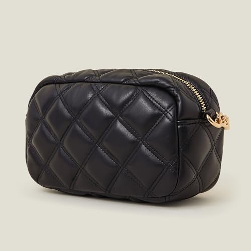 Accessorize London Women's Black Quilted Chunky Chain Camera Bag - Image 3