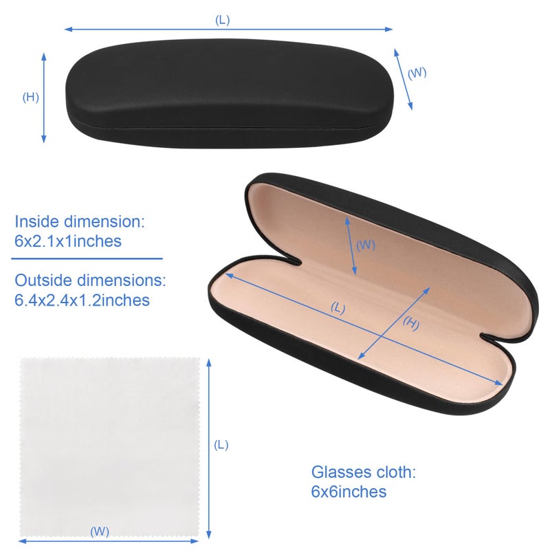 Joyberg Joyberg Glasses Case, 2 Pack Eyeglass Case with Cleaning Cloth, Glasses Case Hard Shell Fits Most Glasses  - Image 2