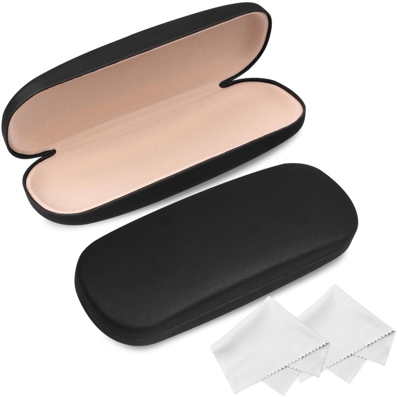 Joyberg Joyberg Glasses Case, 2 Pack Eyeglass Case with Cleaning Cloth, Glasses Case Hard Shell Fits Most Glasses  - Image 1