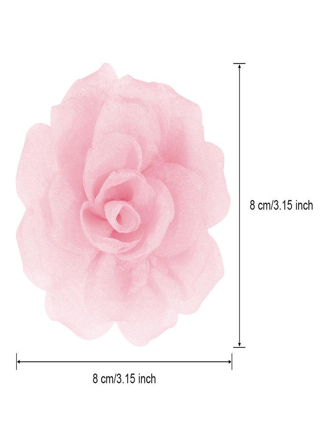Merdia Rose Flower Brooch & Pin Set for Women | Pink Floral Clips & Hair Pins | 3.1 Inch Light Pink - Image 4