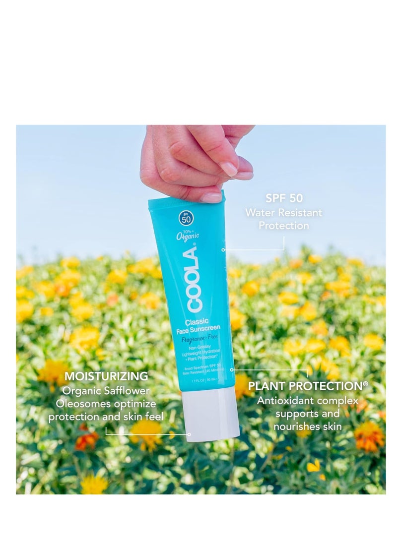 COOLA Organic Face Sunscreen SPF 50 Sunblock Lotion, Dermatologist Tested Skin Care for Daily Protection, Vegan and Gluten Free, Fragrance Free, 1.7 Fl Oz. - Image 3