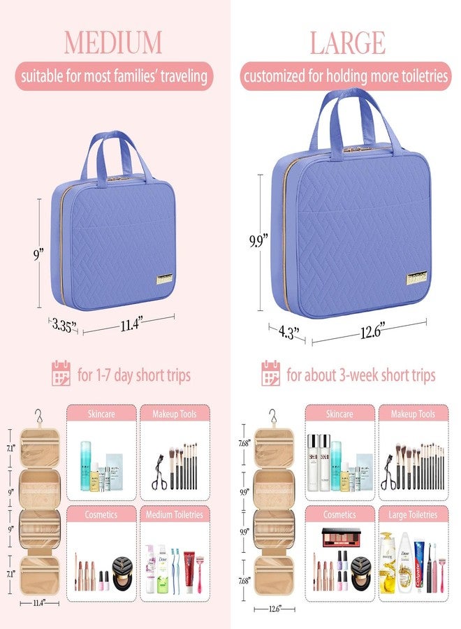 HOTOR Travel Toiletry Bag - Toiletry Bag w/Hanging Hook - Spacious Toiletry Bag for Women & Men, Makeup Bag/Big Comparment, Waterproof for Travel Accessories, Travel Essentials, Large, Aegean-Blue - Image 3