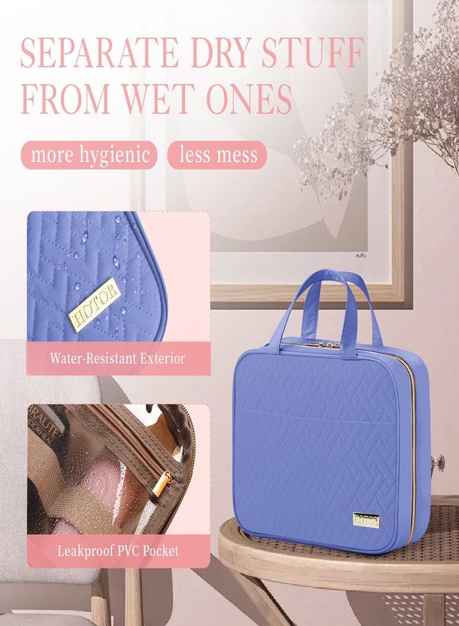 HOTOR Travel Toiletry Bag - Toiletry Bag w/Hanging Hook - Spacious Toiletry Bag for Women & Men, Makeup Bag/Big Comparment, Waterproof for Travel Accessories, Travel Essentials, Large, Aegean-Blue - Image 5