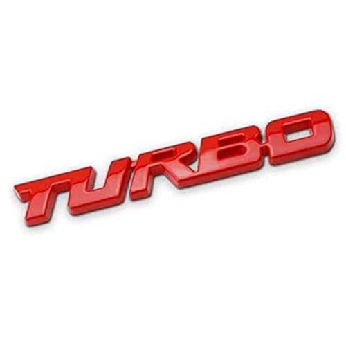 Incognito Turbo Logo Sticker for All Cars, Metal (Big - 12.8 cm x 1.8 cm, Red) - Image 1