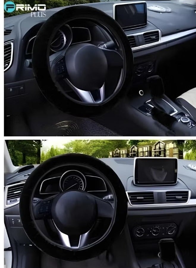 Generic Fluffy 3 pcs Steering Wheel / Handbrake / Gear Shift Cover - Image 3