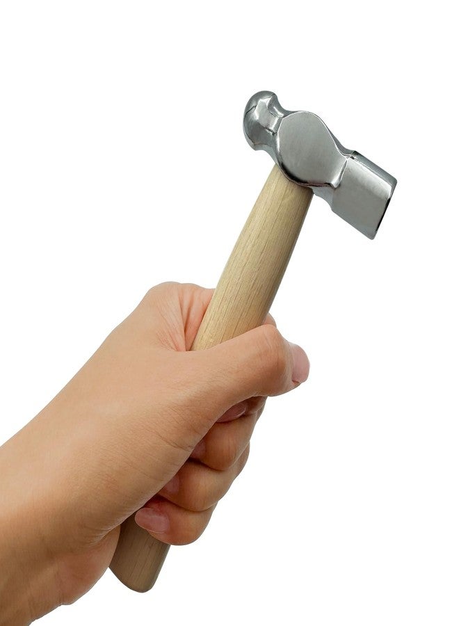 Zalaxt Mini Wooden Handle Round Head Hand Hammer, Reinforced Ball Hammer, Escape Tool for Prying Nails, Woodworking & Repairing - Image 1