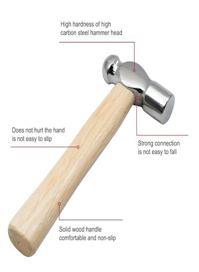 Zalaxt Mini Wooden Handle Round Head Hand Hammer, Reinforced Ball Hammer, Escape Tool for Prying Nails, Woodworking & Repairing - Image 5