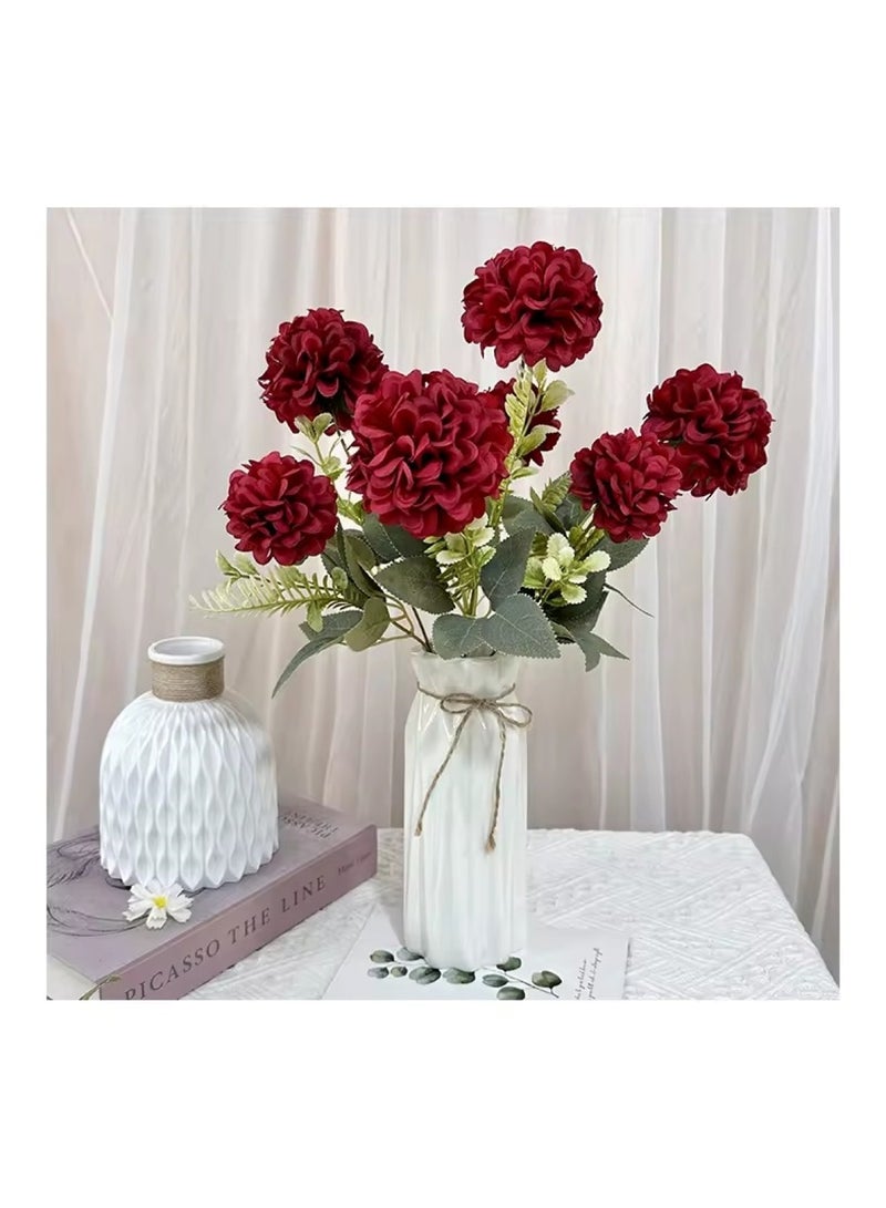 هويتك زهرة صناعية لديكور المنزل والحفلات وحفلات الزفاف باللون الأحمر - Image 4