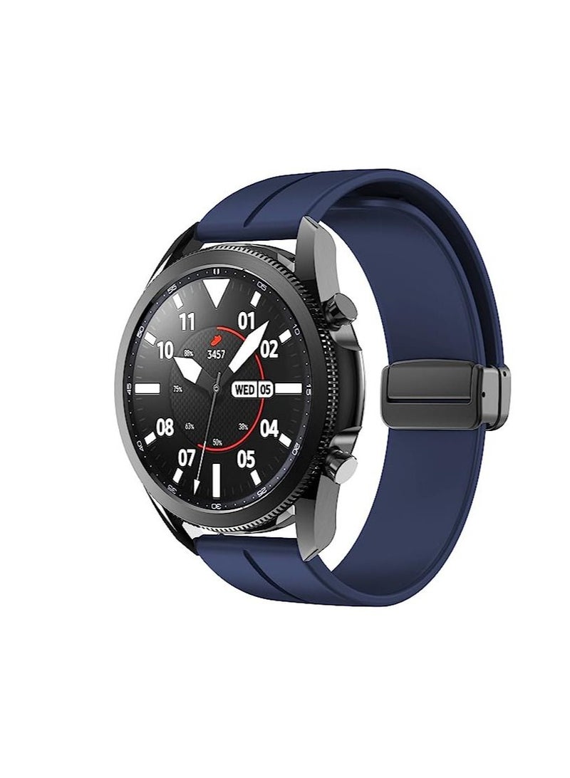 22mm Silicone Strap With Magnetic Folding Buckle For GT2 46 - GT3 46 - GT2 Pro - GT2E - Blue - Image 4