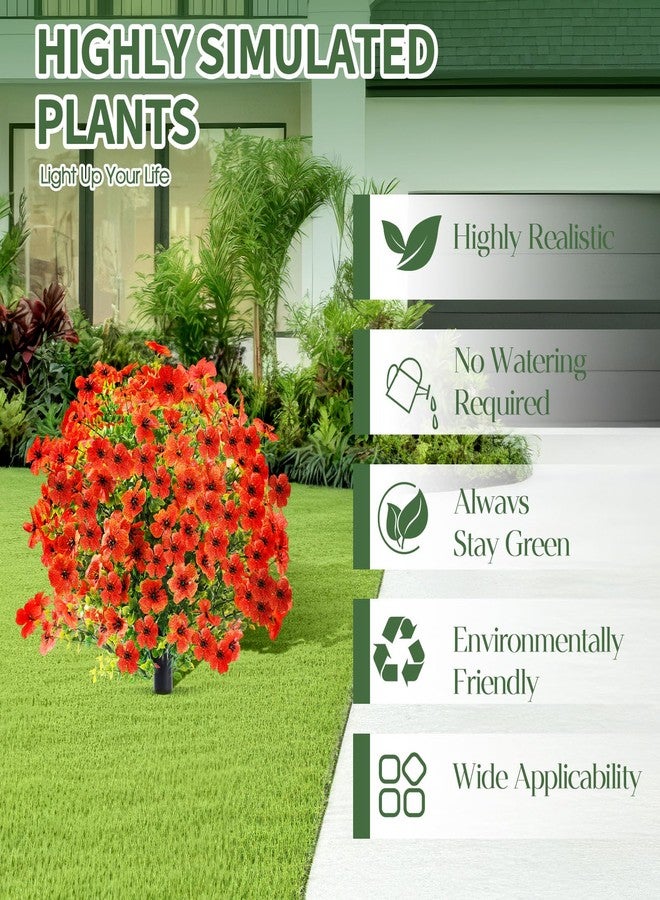 Hotop 2 Pack 22" Artificial Boxwood Ball Topiary Flower Trees with Ground Spike, UV Resistant Weatherproof Faux Floral Shrubs for Outdoor Garden Patio Porch Indoor Home Decor(Orange) - Image 4