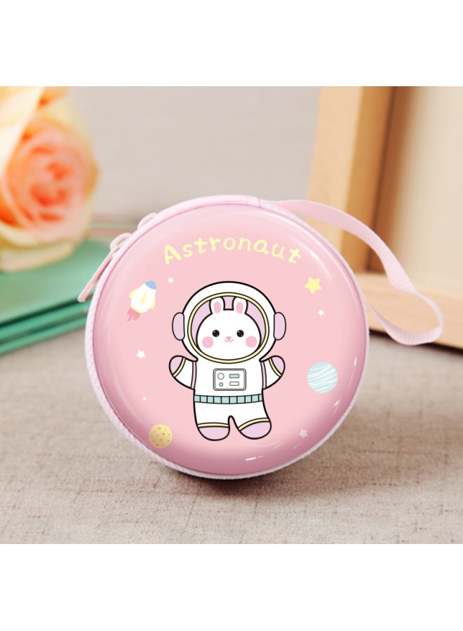 Children's Creative Cute Tinplate Coin Purse Cartoon Coin Purse Earphone Cable Round Zipper Storage Bag Small Gift