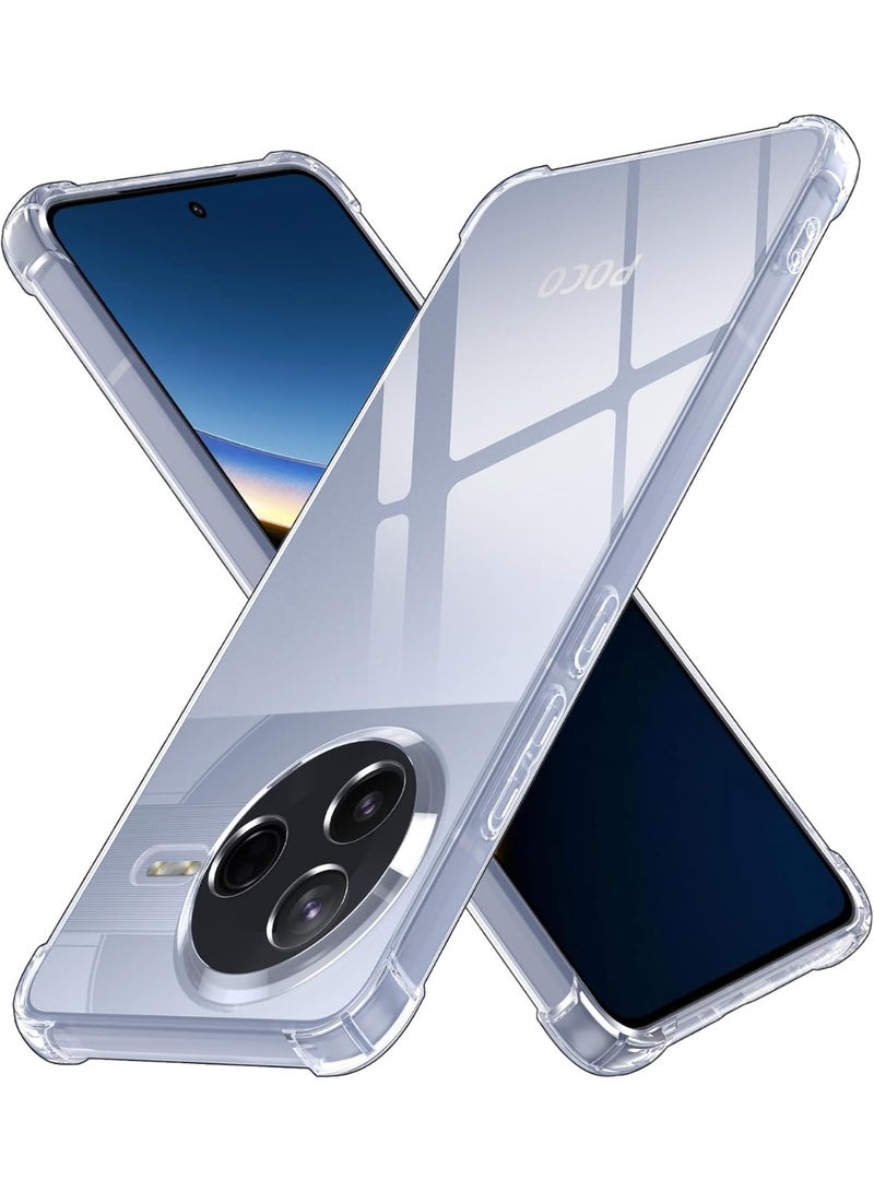 Case for Xiaomi Poco F7 Pro Clear Cover Case Soft Flexible Transparet Silicone TPU Shockproof Protective Reinforced Bumper Edges Full Camera Protection for Poco F7 Pro - Image 1