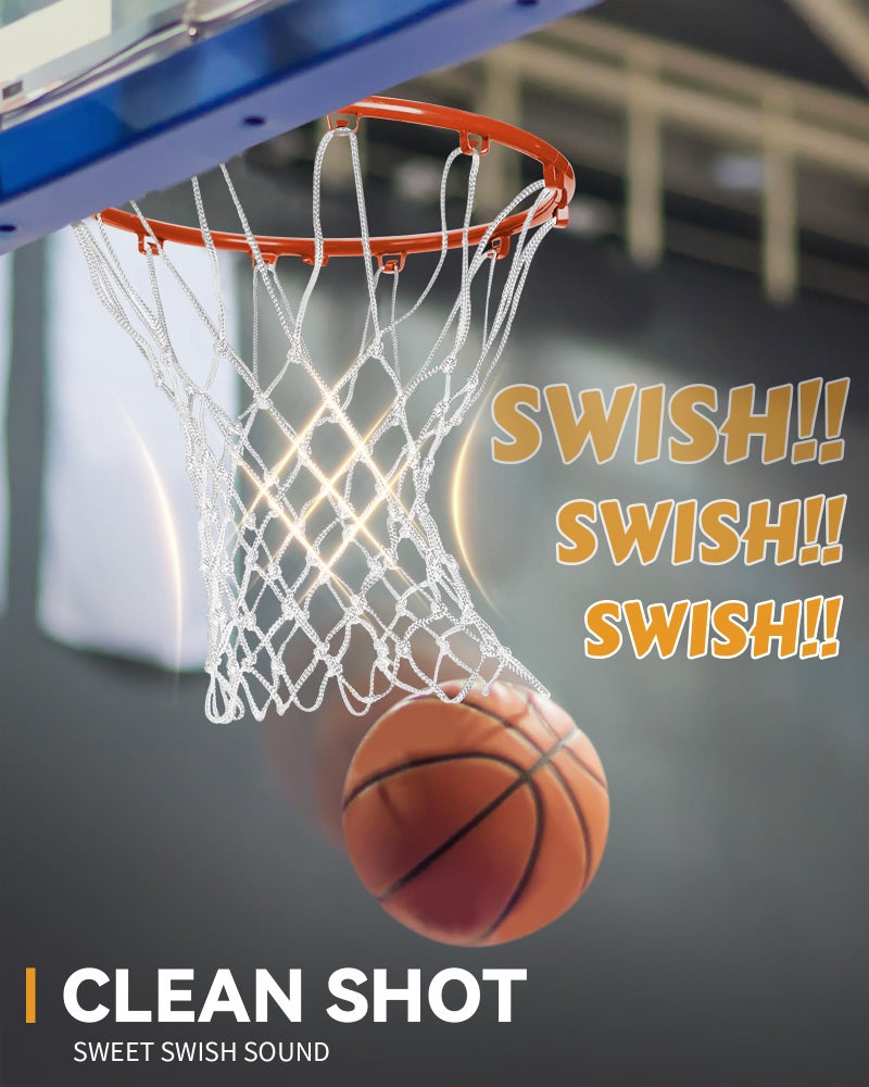 DDVLG Basketball Net Replacement Outdoor Heavy Duty, Professional On-Court Quality [7.16oz], Unique Basketball Nets Heavy Duty Outdoor Fits for Standard Hoop, All Weather Anti Whip -12 Loops, White - Image 4