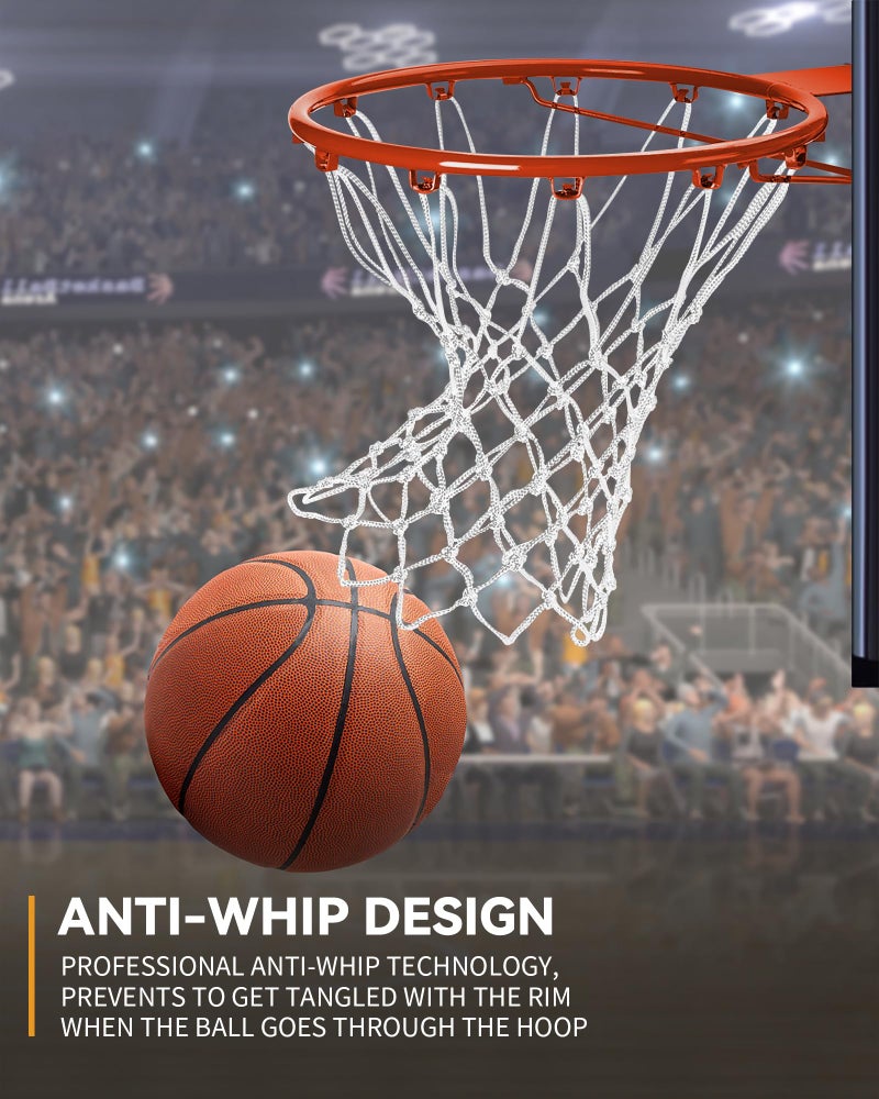 DDVLG Basketball Net Replacement Outdoor Heavy Duty, Professional On-Court Quality [7.16oz], Unique Basketball Nets Heavy Duty Outdoor Fits for Standard Hoop, All Weather Anti Whip -12 Loops, White - Image 5