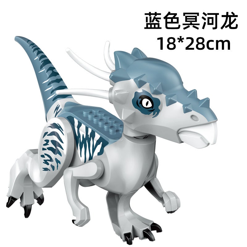 Large Dinosaur Model Blocks Triceratops Wide Eared Pterosaur Food Beef Tyrannosaurus Rex Raptor Assembled Toy - Image 1