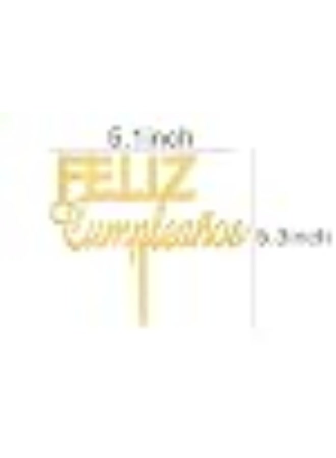 IEBQ Cake Topper Feliz Cumpleaos Gold Acrylic Happy Birthday Cake Toppers Golden Birthday Party Kid Cake Decorations Party Supplies for Woman Men - Image 4