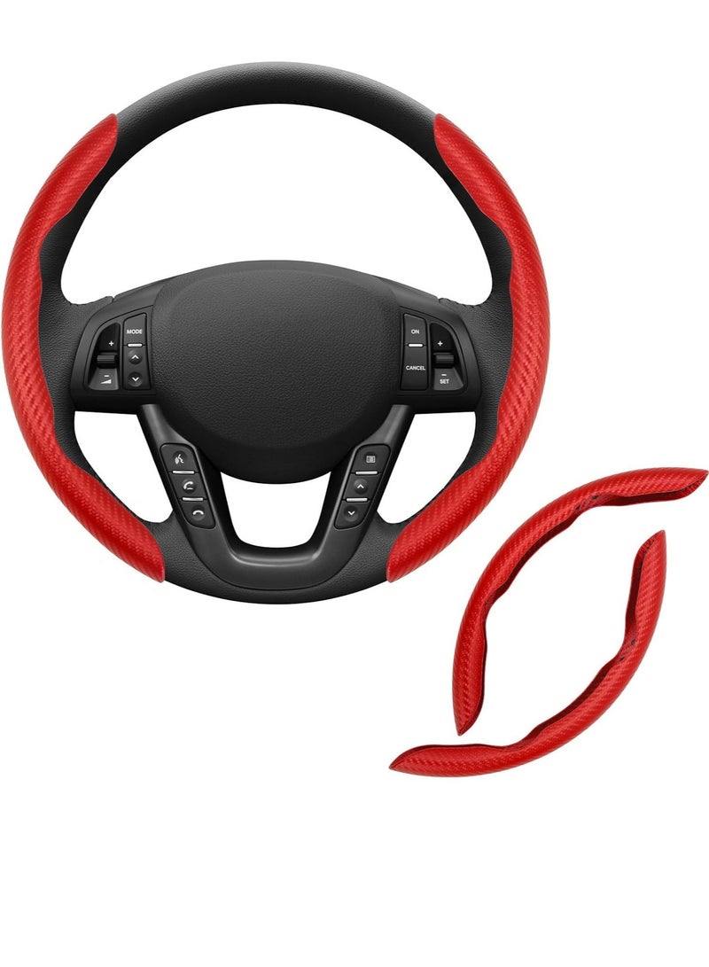 GUDOO Universal Car Carbon Fiber Steering Wheel Cover Anti-Skid Butterfly Steering Wheel Cover Non-Slip Segmented Steering Wheel Protector Fit for 99% Cars Car Interior Accessories - Image 1