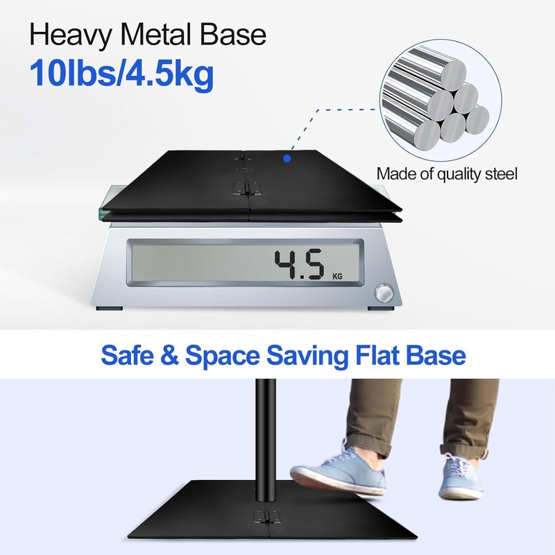 إيمارت حامل خلفية ثقيل من ، مقاس 6.5×10 قدم / 2×3 متر، مجموعة نظام دعم خلفية قابلة للتعديل مع قاعدة فولاذية للتصوير الفوتوغرافي، استوديو الصور والفيديو، الحفلات، حفلات الزفاف - أسود - Image 3