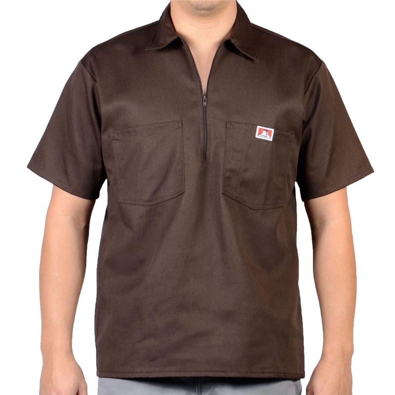 Ben Davis 11550 50/50 Men's Short Sleeve Work Shirt Brown - Image 4