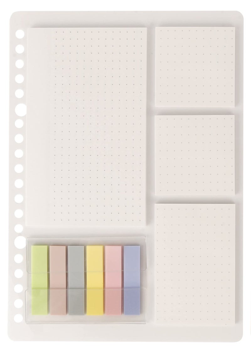 Worison A5 Size Dotted Sticky Notes and Page Markers Binder Pack, 100 Different Size Notes, 120 Page Markers - Image 1
