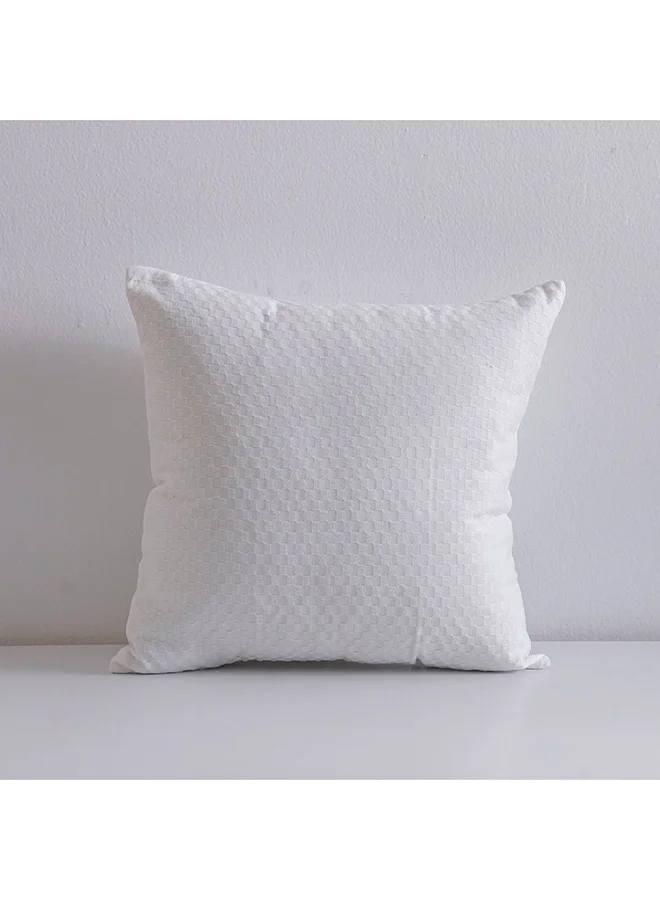 DANUBE HOME Danube Home Gleam Solid Texture Cushion Cover - White - 45x45 - cm | Cotton Couch Pillow Cover For Living Room, Bed Room