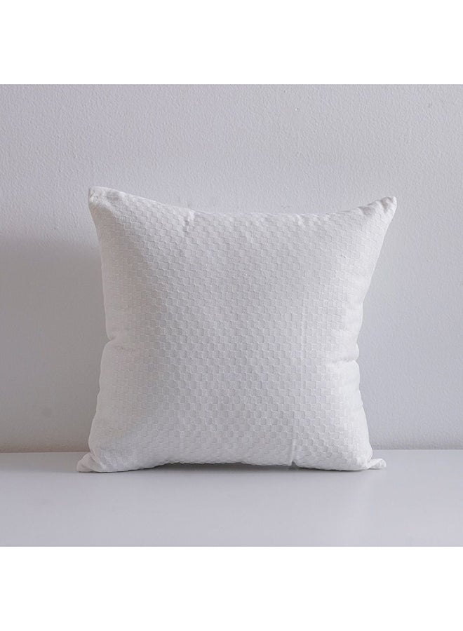 DANUBE HOME Danube Home Gleam Solid Texture Cushion Cover - White - 45x45 - cm | Cotton Couch Pillow Cover For Living Room, Bed Room  - Image 1