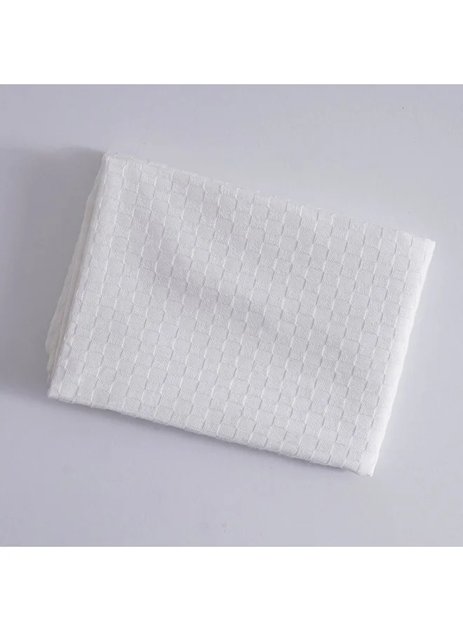 DANUBE HOME Danube Home Gleam Solid Texture Cushion Cover - White - 45x45 - cm | Cotton Couch Pillow Cover For Living Room, Bed Room