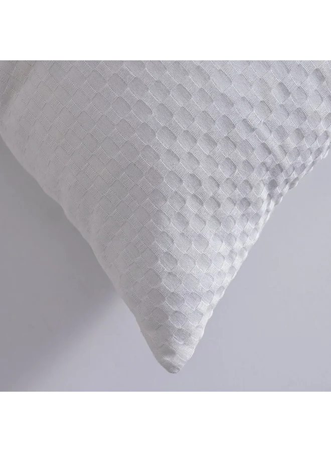 DANUBE HOME Danube Home Gleam Solid Texture Cushion Cover - White - 45x45 - cm | Cotton Couch Pillow Cover For Living Room, Bed Room