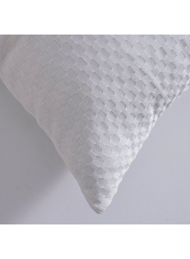 DANUBE HOME Danube Home Gleam Solid Texture Cushion Cover - White - 45x45 - cm | Cotton Couch Pillow Cover For Living Room, Bed Room  - Image 2