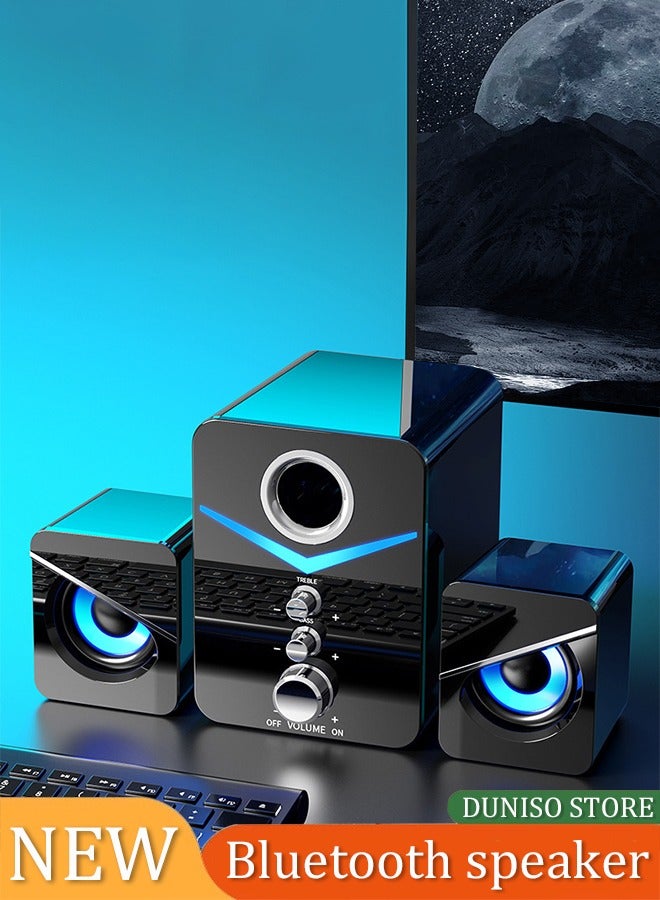 DUNISO Computer speaker, home desktop speaker three piece set - Image 1
