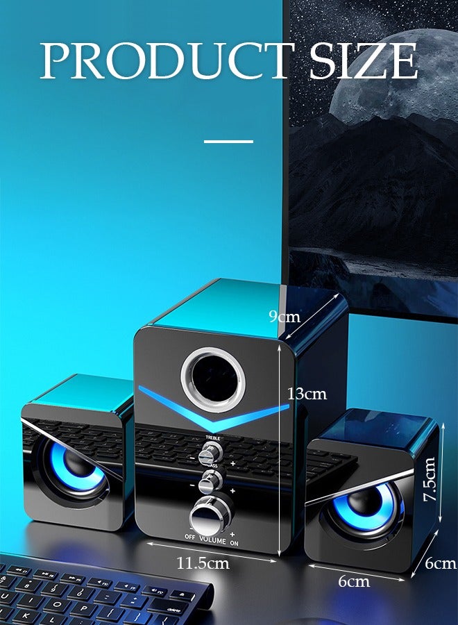 DUNISO Computer speaker, home desktop speaker three piece set - Image 2