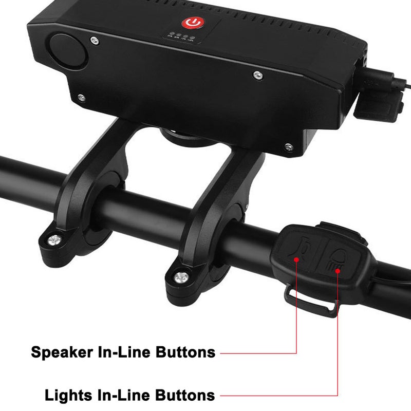 LED Bike Light with Horn USB Rechargeable Bicycle Front Light Waterproof with 6 Light Modes Support Power Bank Function for MTB Mountain Bike - Image 5