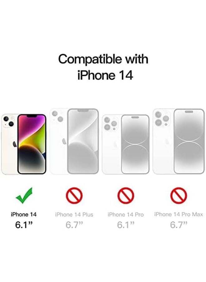 جي تيك جراب في 1 لهاتف Iphone 14 مقاس 6.1 بوصة مع قطعتين من واقي الشاشة وقطعتين من واقي عدسة الكاميرا بتغطية كاملة من الزجاج المقوى المقاوم للصدمات وغطاء هاتف شفاف - Image 3