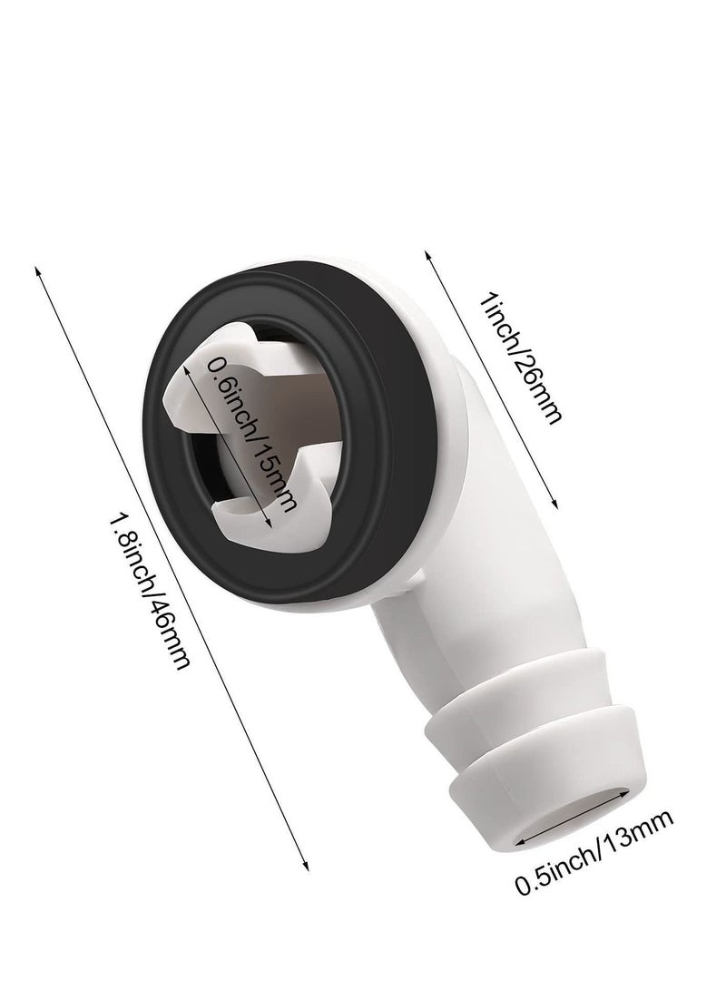 Y&D 4Pcs Air Conditioner Drain Hose Elbow Fitting Connector with Rubber Ring Fit for Mini-Split AC Unit and Window Conditioning Unit, Adapter (0.6 Inch 15mm) - Image 3