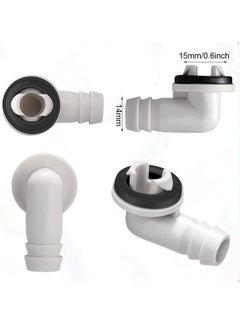 Y&D 4Pcs Air Conditioner Drain Hose Elbow Fitting Connector with Rubber Ring Fit for Mini-Split AC Unit and Window Conditioning Unit, Adapter (0.6 Inch 15mm)  - Image 4
