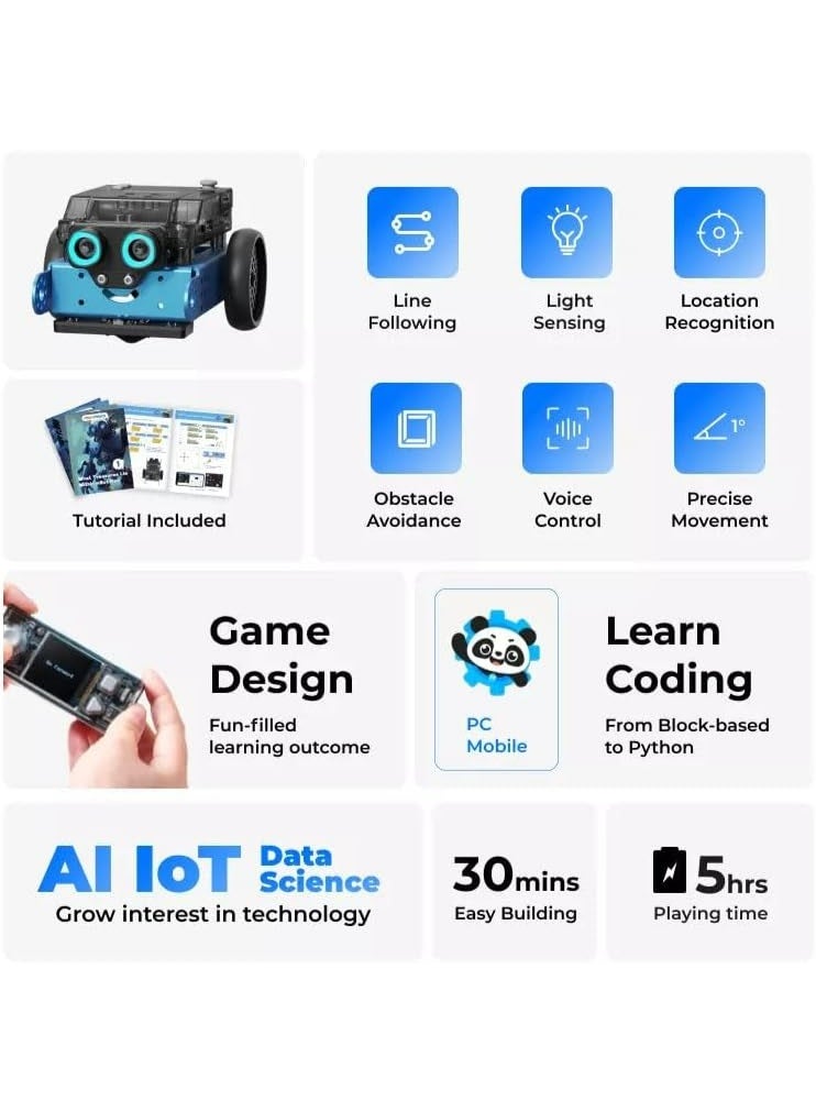 ميك بلوك روبوت البرمجة mBot Neo للأطفال، يدعم تعلم الذكاء الاصطناعي ببرمجة Scratch وPython، مجموعة أدوات الروبوتات للأطفال من سن 8 إلى 12 عامًا فما فوق، ألعاب روبوت STEM هدايا للأولاد والبنات - Image 2