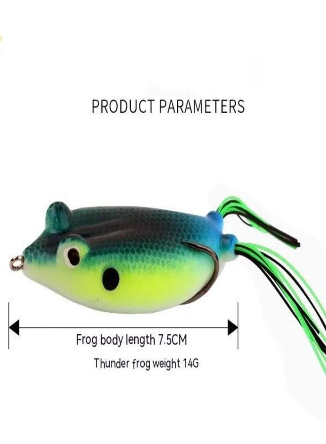 RAJry 3D Silicon Frog Lure Bass Trout Fishing Lures Kit Set 2 Pcs Realistic Prop Frog Soft Swimbait Floating Bait with Sharp Hooks for Freshwater Saltwater Size 7.5 CM - Image 2