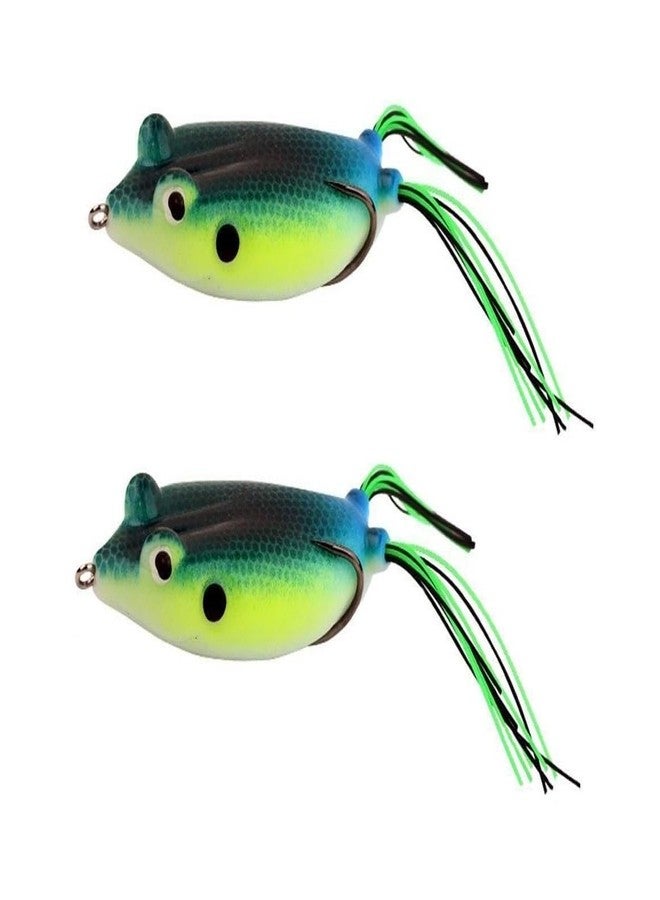 RAJry 3D Silicon Frog Lure Bass Trout Fishing Lures Kit Set 2 Pcs Realistic Prop Frog Soft Swimbait Floating Bait with Sharp Hooks for Freshwater Saltwater Size 7.5 CM - Image 1