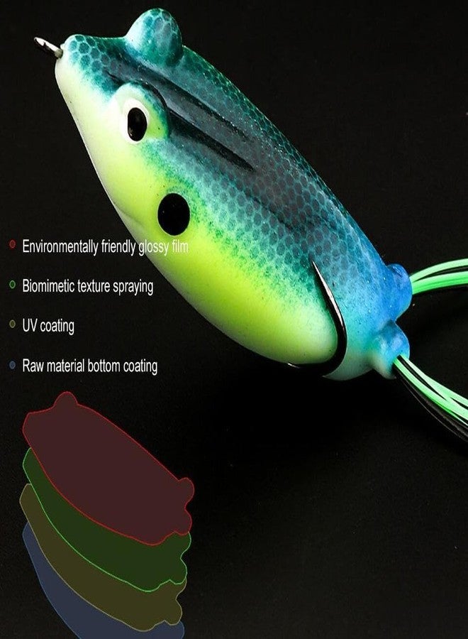 RAJry 3D Silicon Frog Lure Bass Trout Fishing Lures Kit Set 2 Pcs Realistic Prop Frog Soft Swimbait Floating Bait with Sharp Hooks for Freshwater Saltwater Size 7.5 CM - Image 4