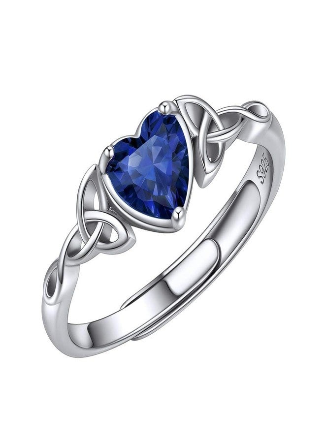 ChicSilver Celtic Rings for Women Sapphire Rings for Women Irish Jewelry Adjustable September Birthstone Ring - Image 1