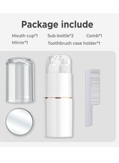 KASTWAVE 5 in 1 Travel Toothbrush Case with Lid Portable Travel Toothbrush Holder Toiletry Cup Travel Camping School Toothbrush Travel Container Travel Wash Set  - Image 4